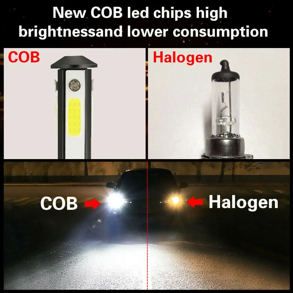 Светодиодные лампы для автомобильных фар 2 шт. 360 градусов 14000LM H7 H11 Светодиодный H1