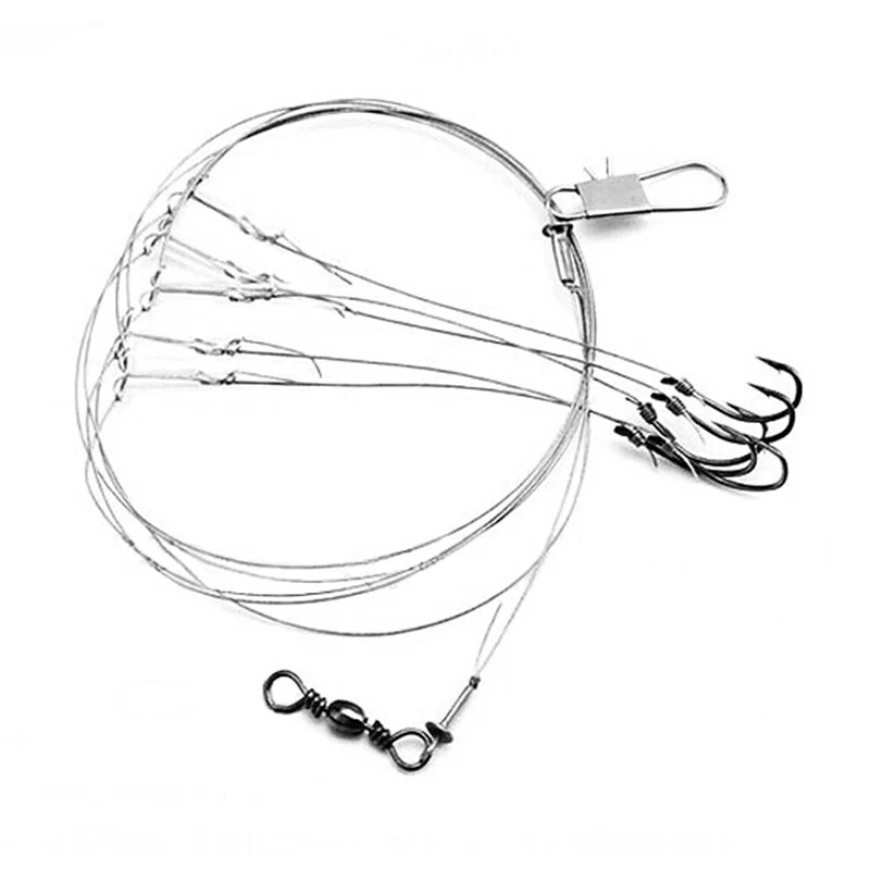

Fishhooks Stainless Steel Rigs Swivel Fishing Tackle Lures Pesca Baits Single Combination String Hook With 5 Small Hook