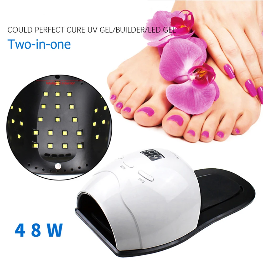 

48W Nail Art Phototherapy Machine UV Lamp Smart Sensor Finger Toe Baking Lamp Dryer Light Fast Curing Auto Sensor