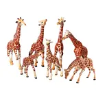 Реалистичные фигурки жирафа с детенышем жирафа, сафари, фигурки животных, семейный игровой набор, развивающая игрушка, топперы для торта, подарок