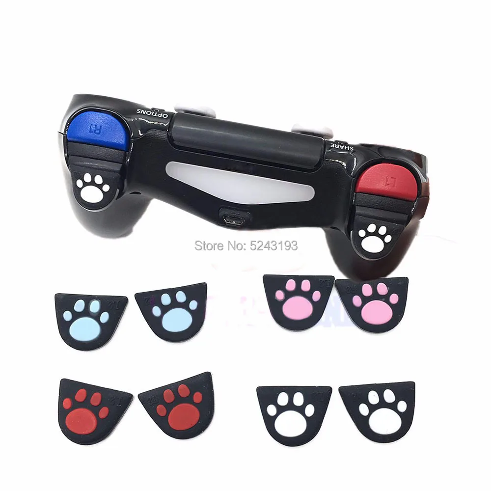 60 шт. силиконовая наклейка на кнопки Cat Paw L2 R2 для Sony Playstation Dualshock 4 PS4 Pro Slim Controller