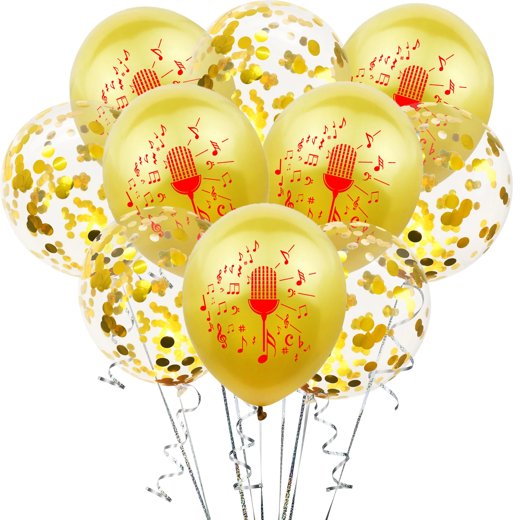 

ZLJQ Music Notes Confetti Balloons Birthday Party Decorations 10pcs Latex Helium Ballon Wedding Christmas New Year Home Decor