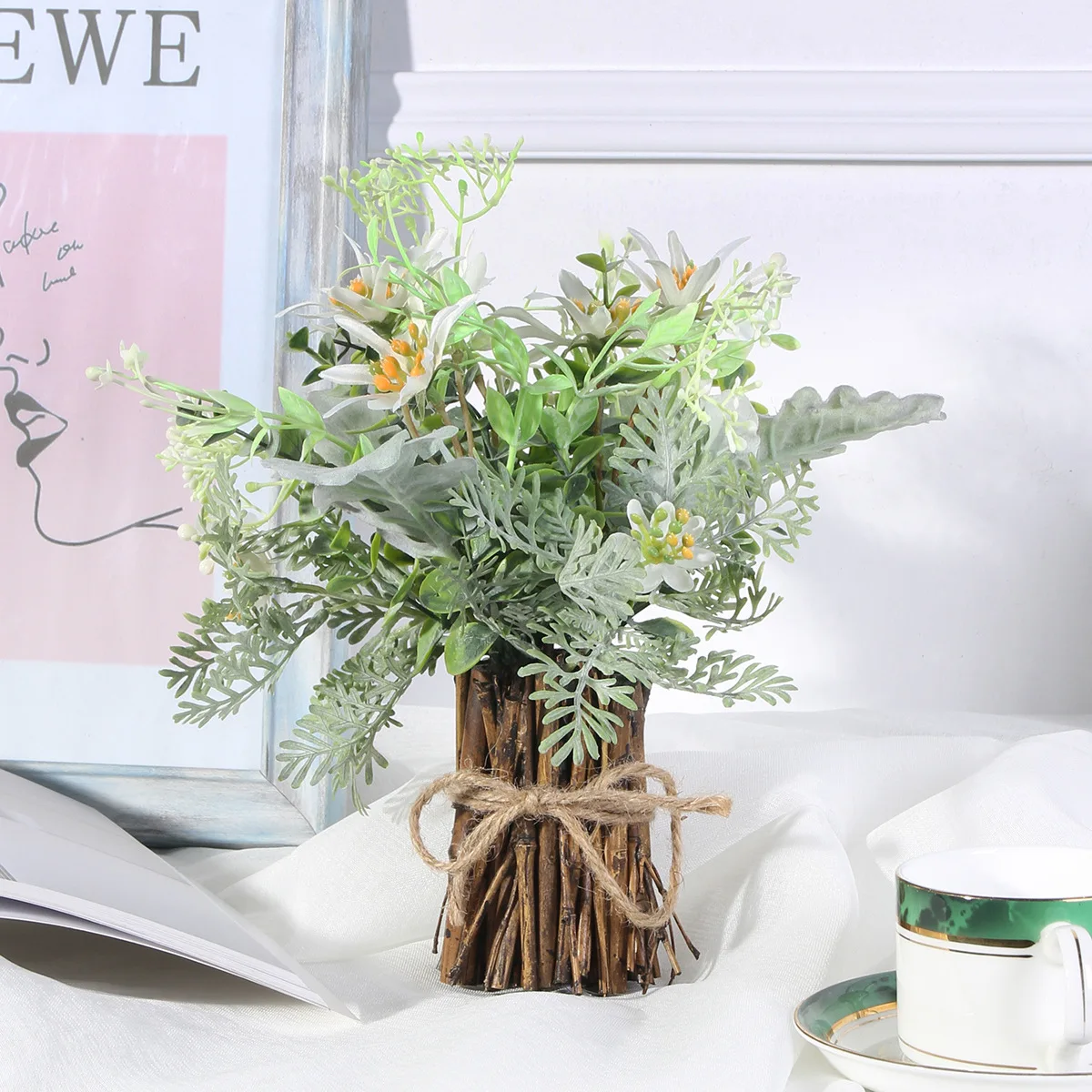 26 см бамбуковый галстук искусственный цветок смешанный горшечный крест