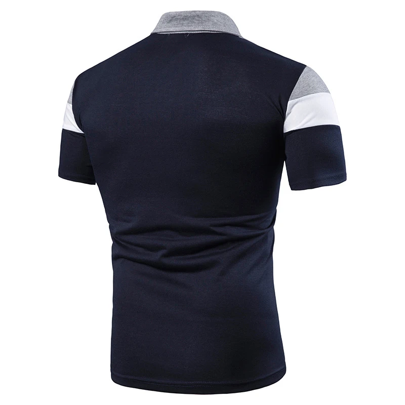 

2021 New Men's Short-Sleeved POLO Shirt Youth Solid Color Sports And Leisure Business Striped Color Matching Men's T-shirt New