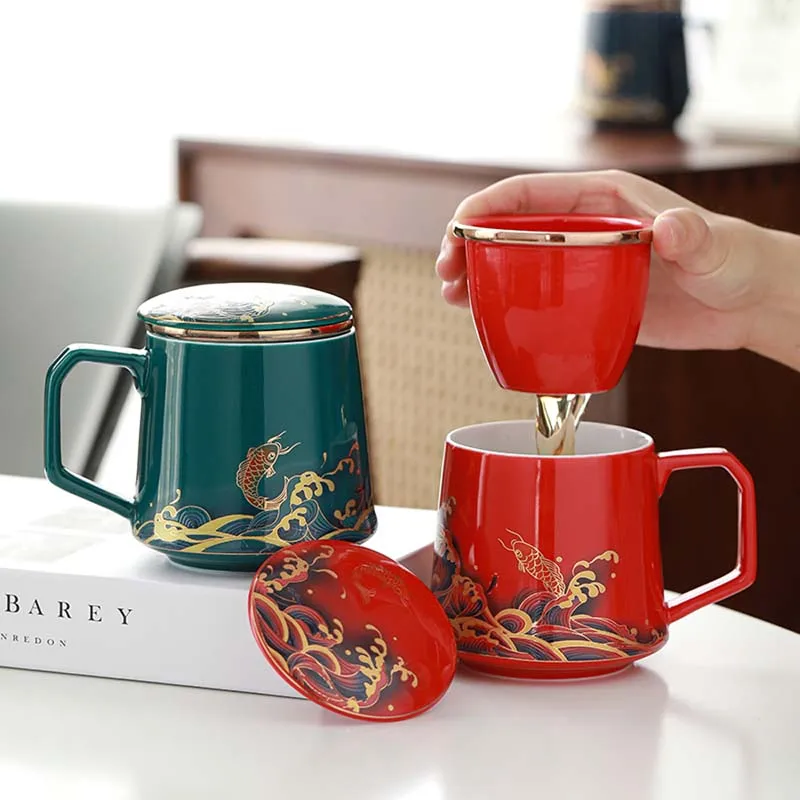 

Эмалированная Кружка Tanlong с крышкой, отдельная чашка для воды, чайная чашка, чашка для офиса, встреч, чашка для воды, керамическая чашка для а...