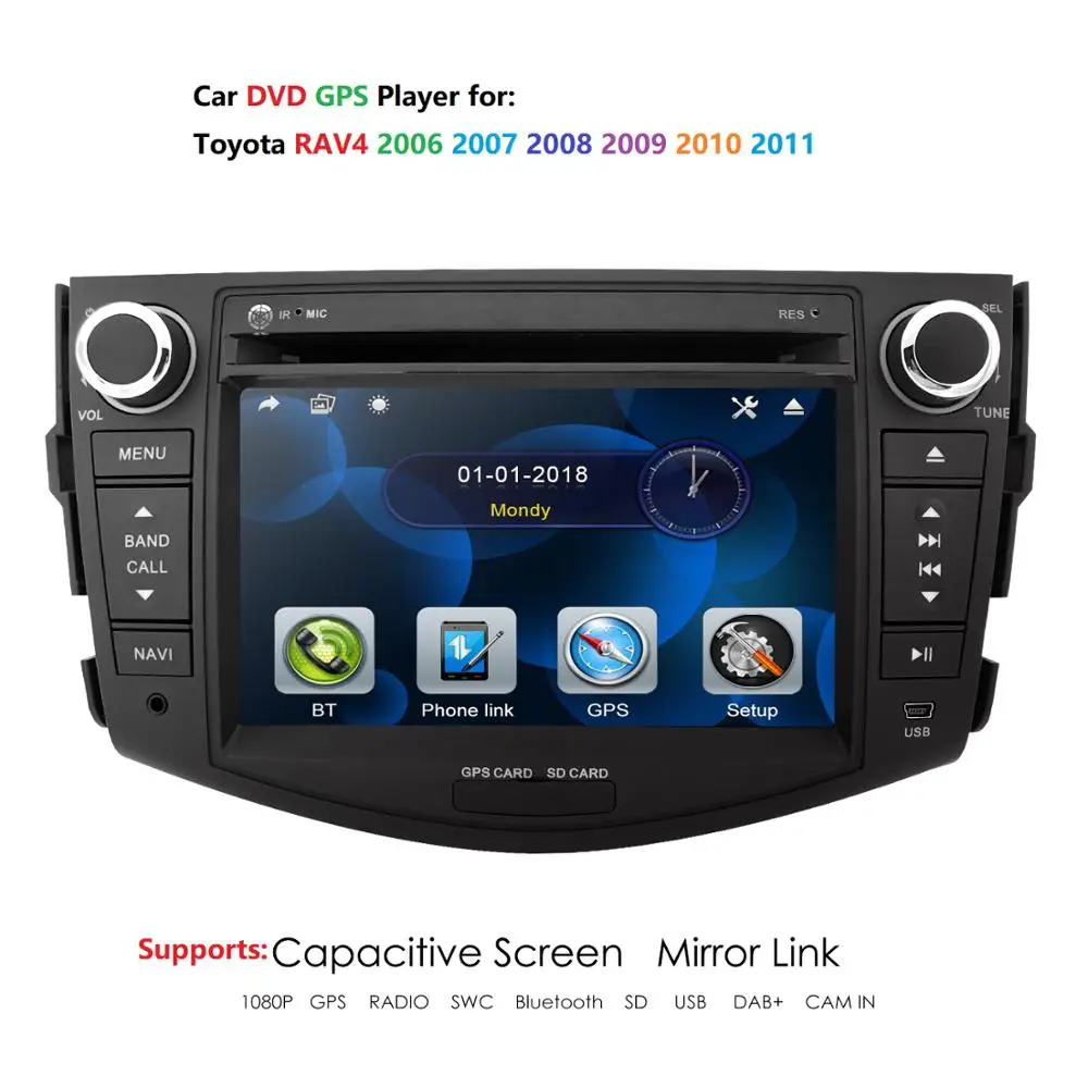 Автомобильный мультимедийный плеер 2 Din автомобильный DVD GPS для Toyota RAV4 RAV 4 2006-2012