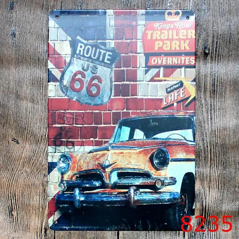 

Metal Tin Sign route us 66 cafe Bar Pub Vintage Retro Poster Cafe ART