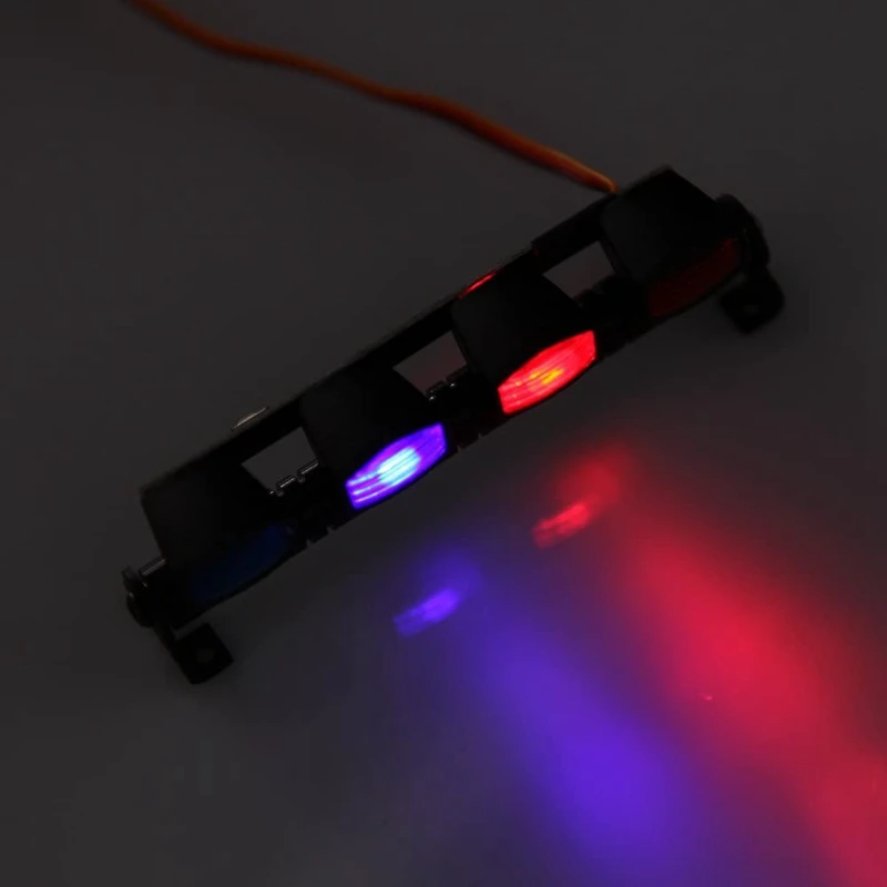 

Multi-Function Ultra Bright LED Lamp Roof Light Bar with 4 Spotlights for 1/10 1/8 RC Car HSP TAMIYA CC01 Axial SCX10