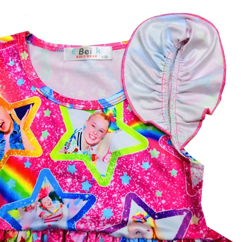 Милое Платье JoJo Siwa для девочек летние костюмы вечеринки в честь Дня Рождения с