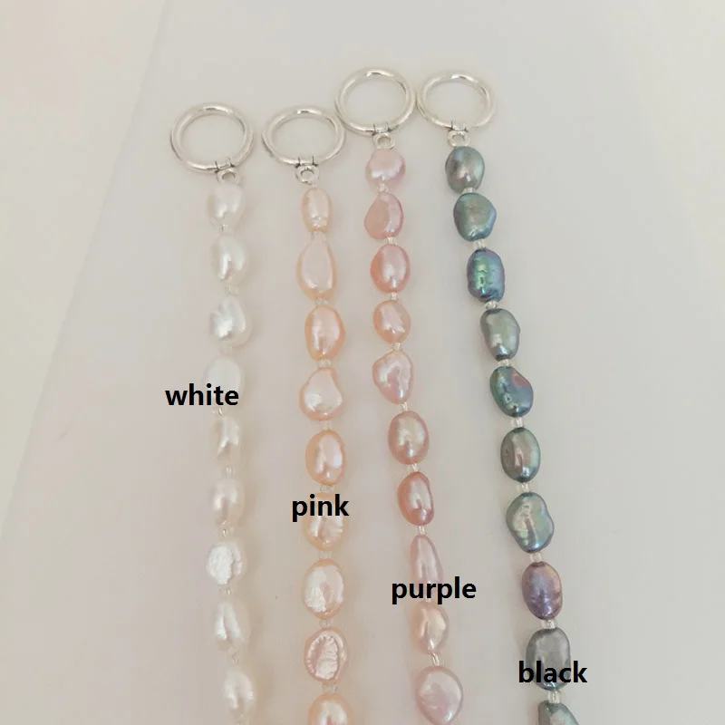 Браслет из 100% натурального пресноводного жемчуга с хрустальными бусинами длина