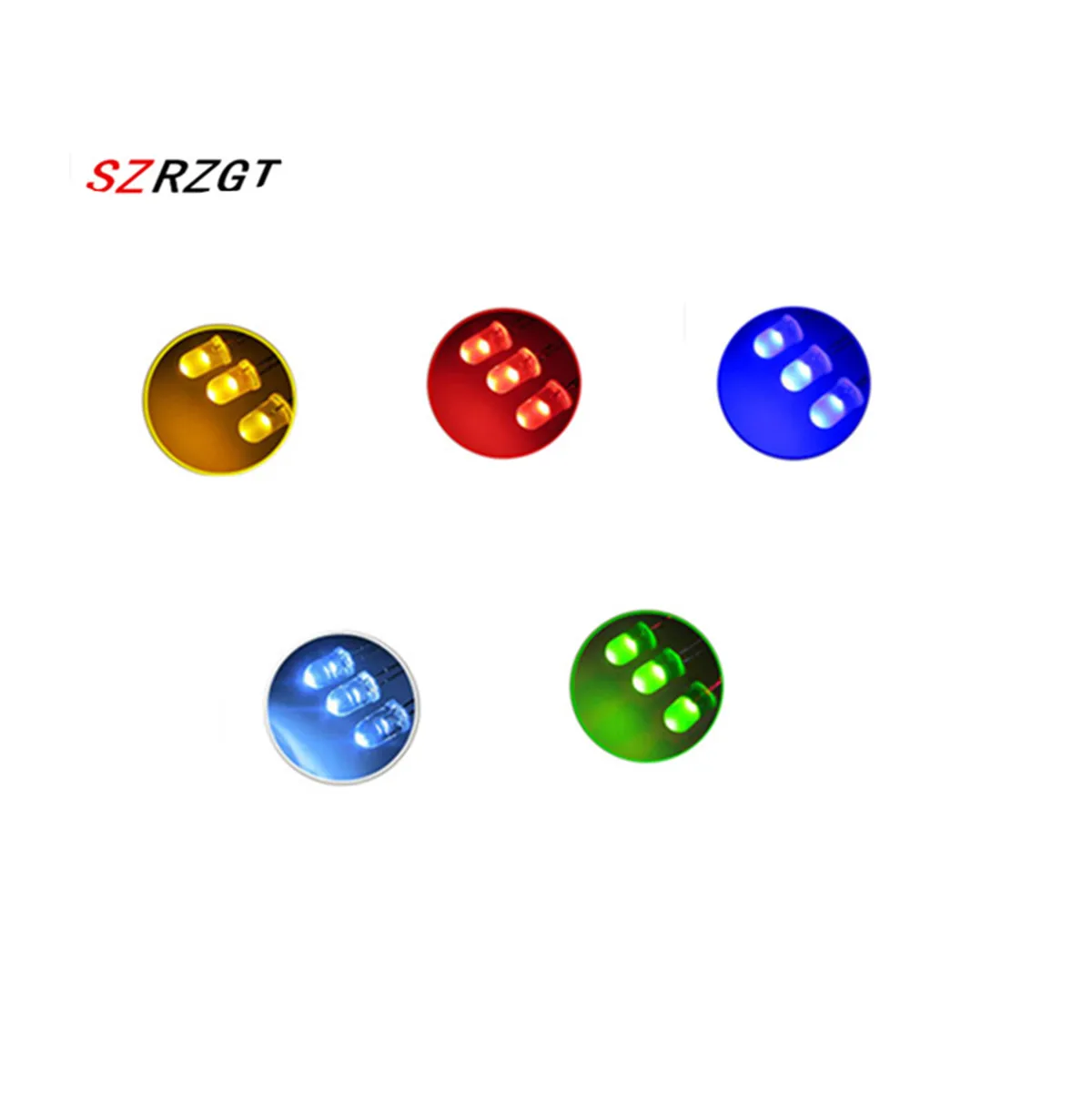 10 100 шт. 3 мм/5 мм красный/зеленый/синий/RGB 12 В постоянного тока круглая