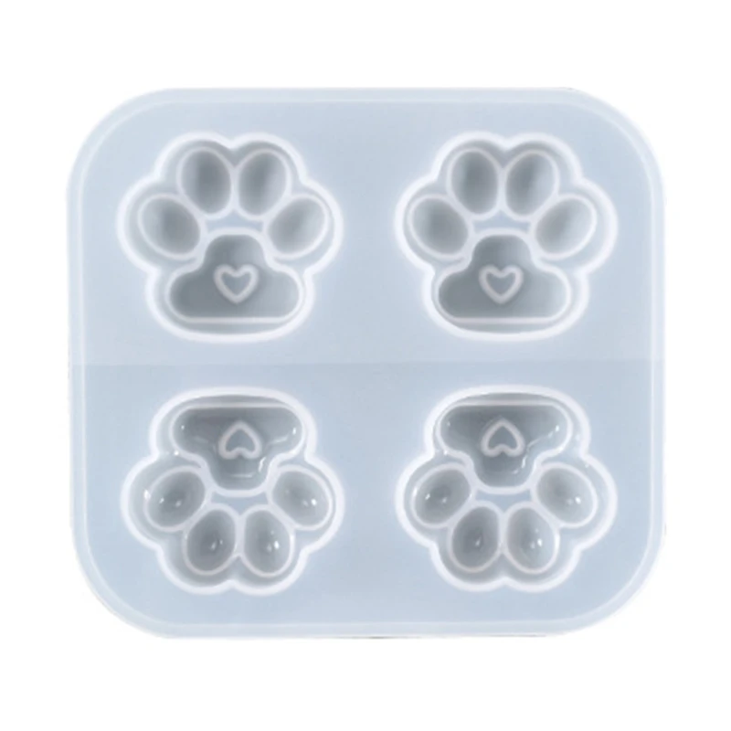 

Love Cat Paws Silicone Mold with Hole Keyring Pendant Handmade Mold for Gift