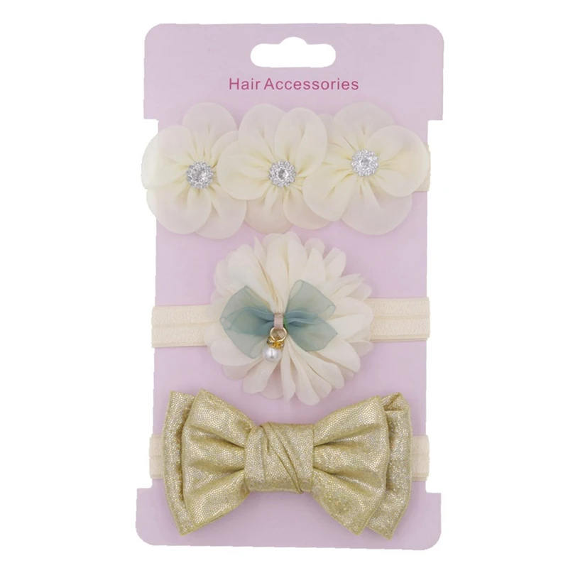 

3PCS/Set Baby Girls Flower Headband Girls Bows Toddler Hair Bands Kids Headbands Turban Newborn Hairband Baby Hair Accessories
