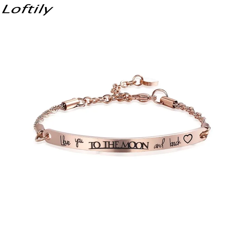 Женский браслет из нержавеющей стали с надписью I Will Love You Forever & Always|Цепочки и