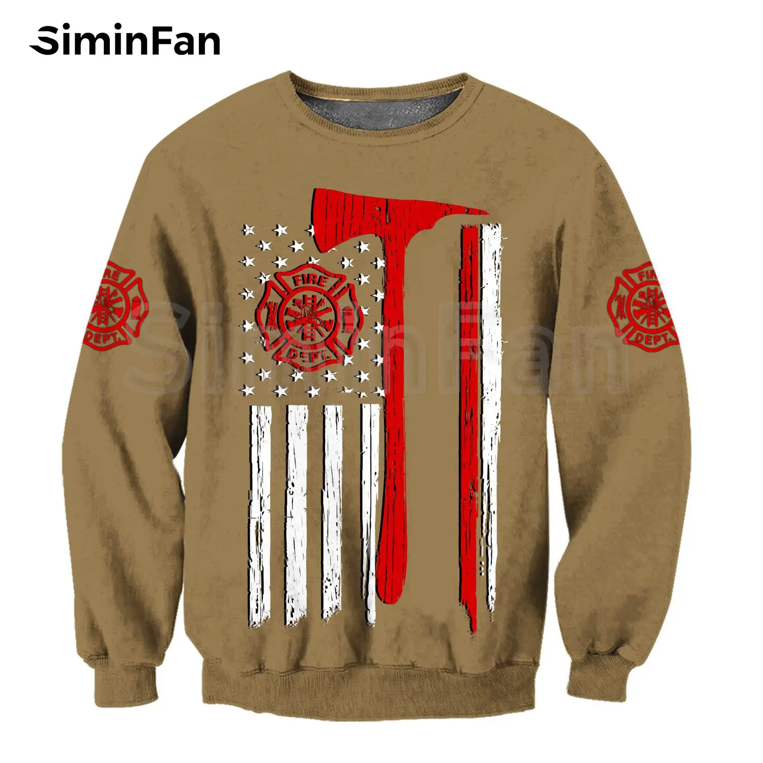 Камуфляжные мужские толстовки с 3D-принтом пожарного повседневный Свитшот