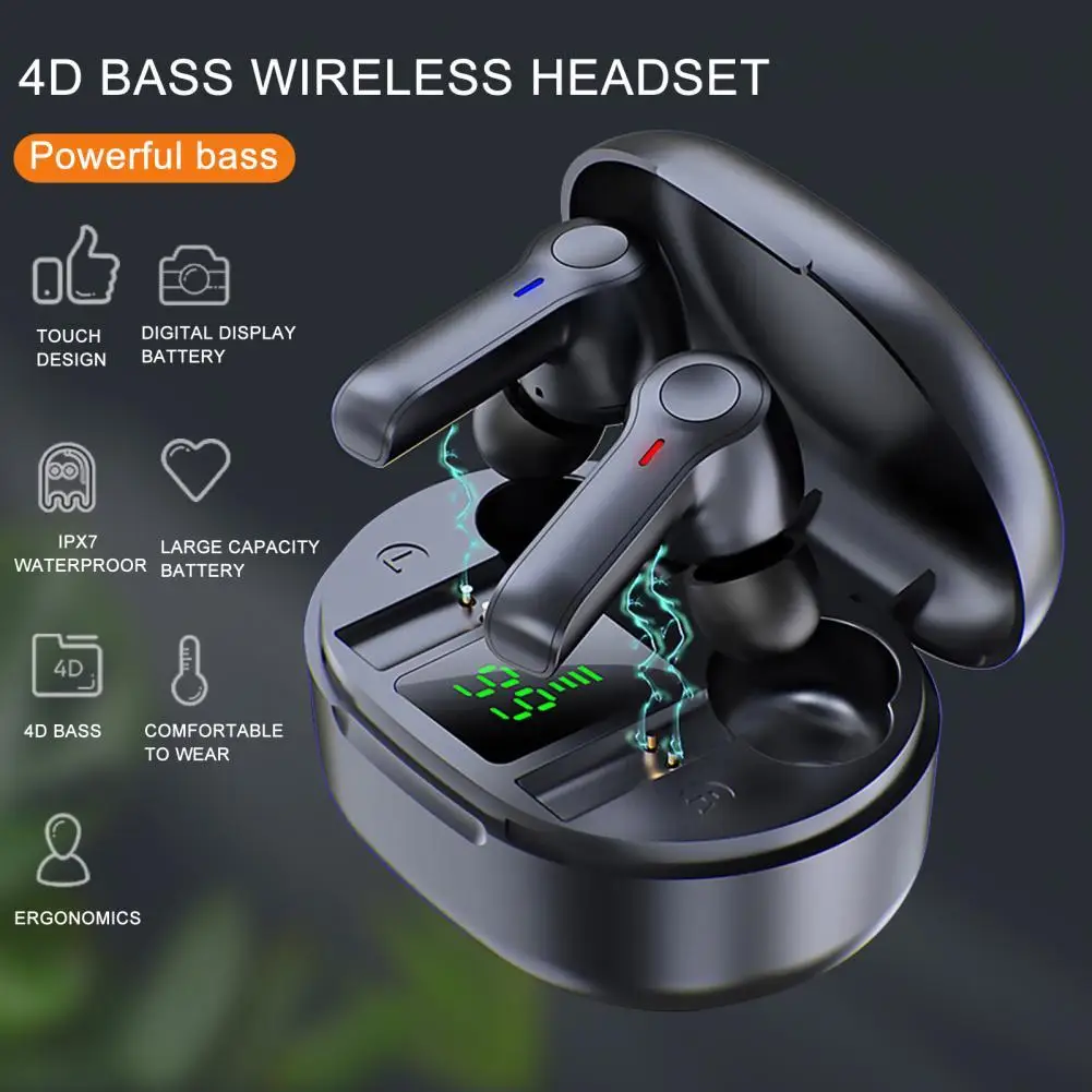 

TWS Full Upgrade Bluetooth 5.0 True Wireless Earphones Bass Earbuds Waterproof Active Noise Cancelling Headset With Microphone