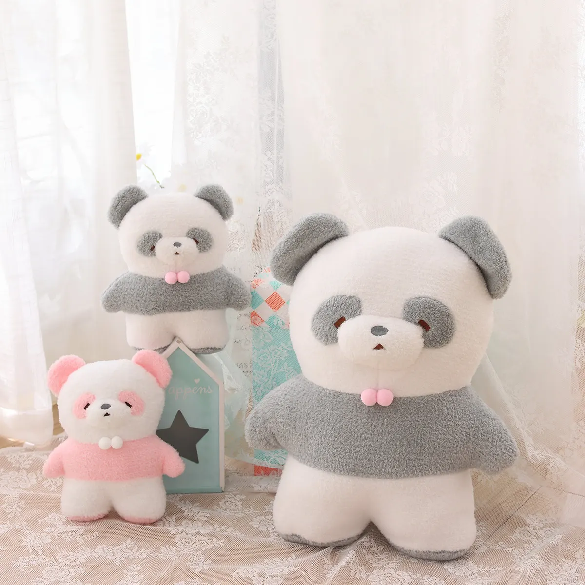 

Kawaii 25/45 см супер мягкие стоячие куклы-панды с животными Детские Мягкие животные плюшевые кроватные диванные подушки подарки на день рождени...