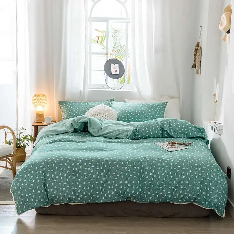 17 SlowDream Bedding Set Pastoral Style Flowers Bedspread Duvet Cover Set Flat Sheet For Adult Child Single Bed 1.0/1.2 Double - Цвет: 17
