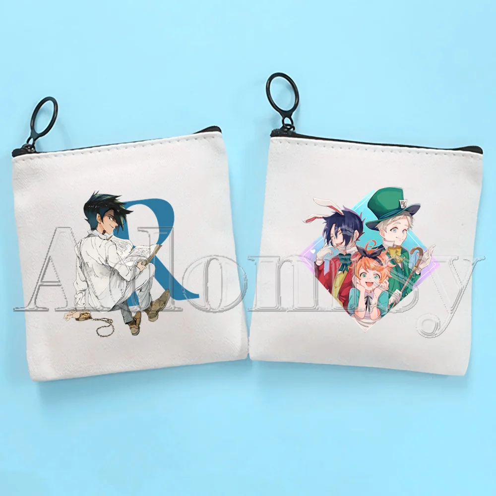 

The Promise Neverland Cute Solid Color Canvas Coin Purse Small Fresh New Zipper Key Bag Hand Gift Bag