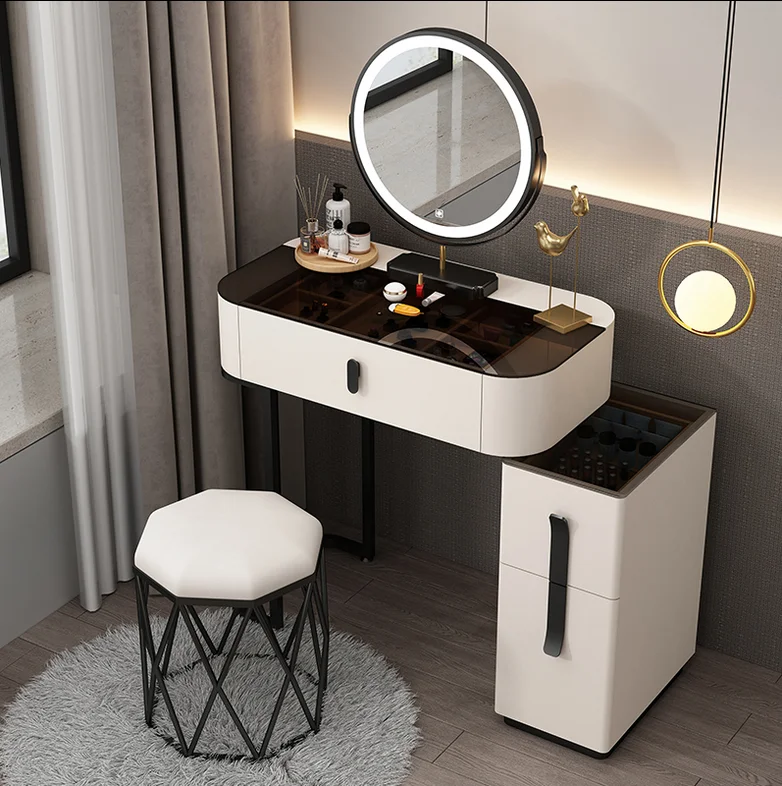 

Dressing table bedroom modern simple dressing table small house type high sense storage cabinet integrated Nordic dressing table