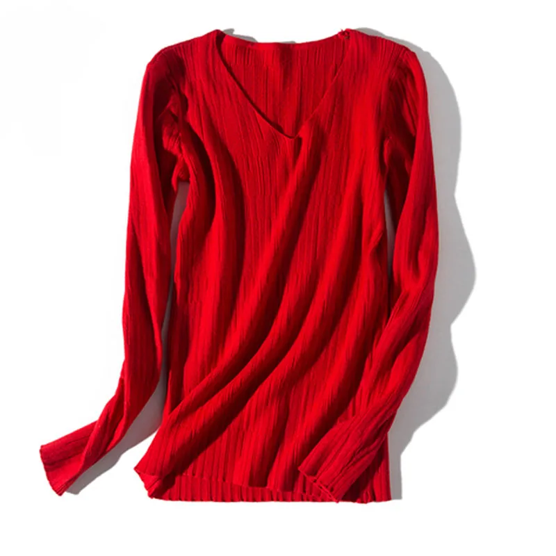 

2021 Autumn/winter Fashion Women Sweaters Long Sleeve V-neck Knitted Sweaters Pullovers Casual Solid Soft Sweater Women 5794 50