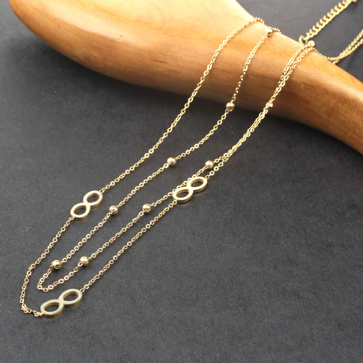 

2021 New Fashion Princess Golden Necklace Girl Necklace Ornament Fashion Necklace Ladies Double Necklace Chain