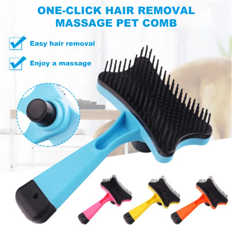 

Pet Dog Hair Comb Cat Brush Grooming Prune Tools Remover Plastic Brush Detachable Clean Hair Convenience Supplies