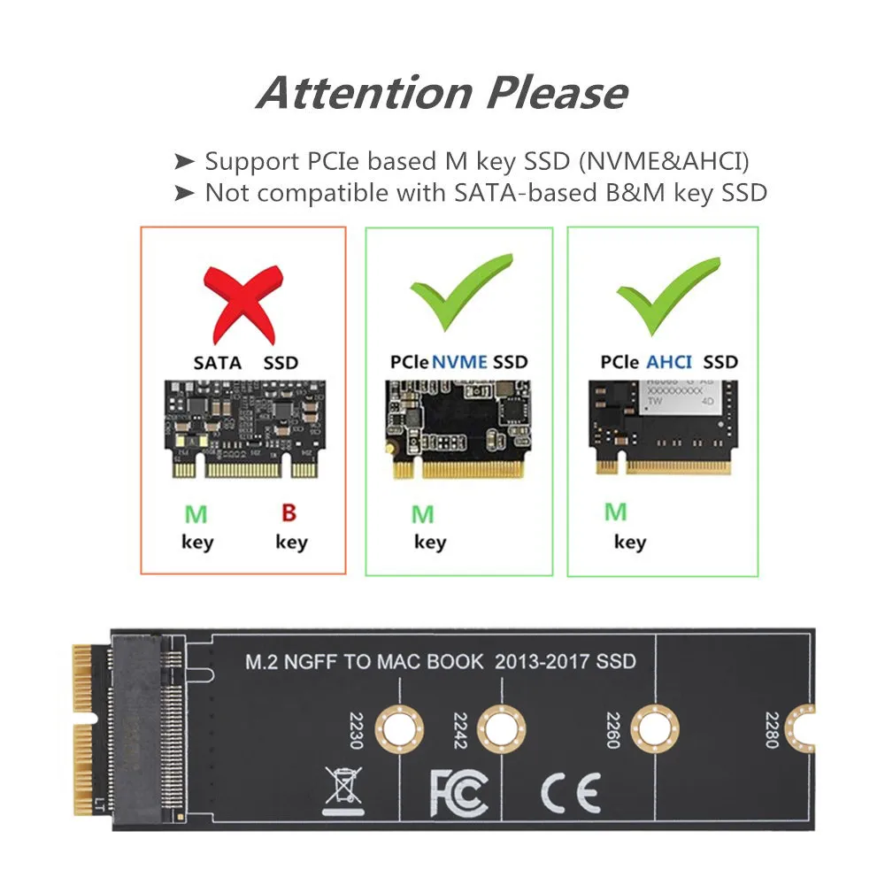 M2 NGFF PCIe AHCI SSD адаптер Разъем для карты MACBOOK Air 2013 2014 2015 2017 A1465 A1466 Pro A1398 A1502 A1419 2230 2280