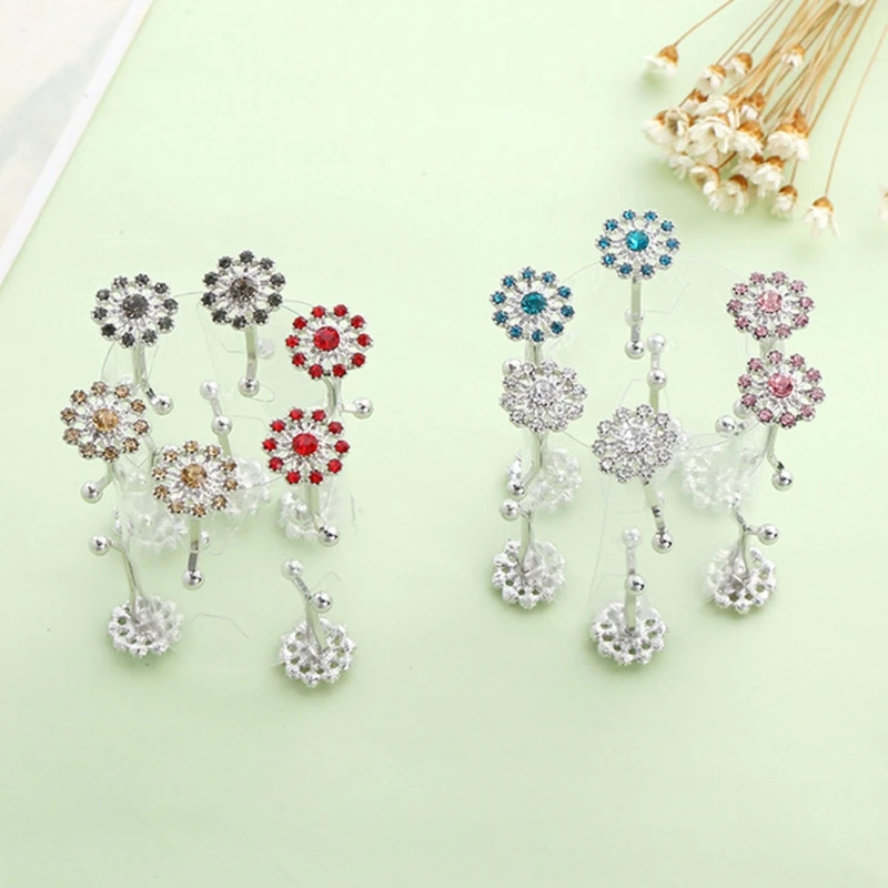 12 шт. мусульманский хиджаб Металлические U-образные зажимы блестящие стразы с