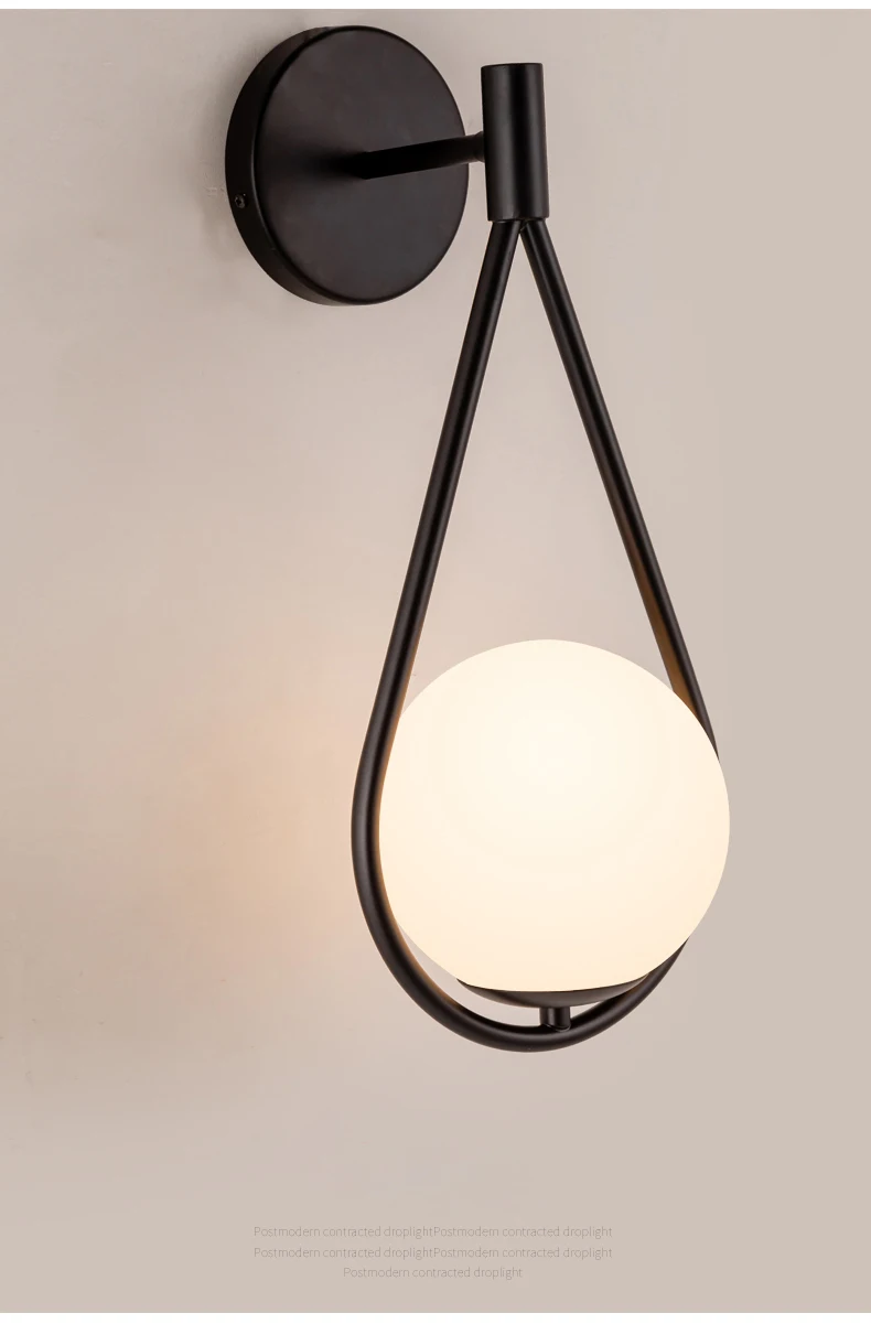 Art Deco Bedroom Bedside Wall Lamp Nordic Glass Ball Wall Lighting/Light Modern LED Wall Light