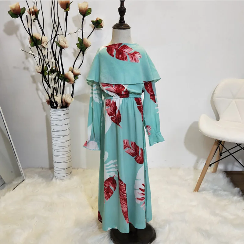 Детское Повседневное платье с длинными рукавами в арабском стиле Длинная юбка