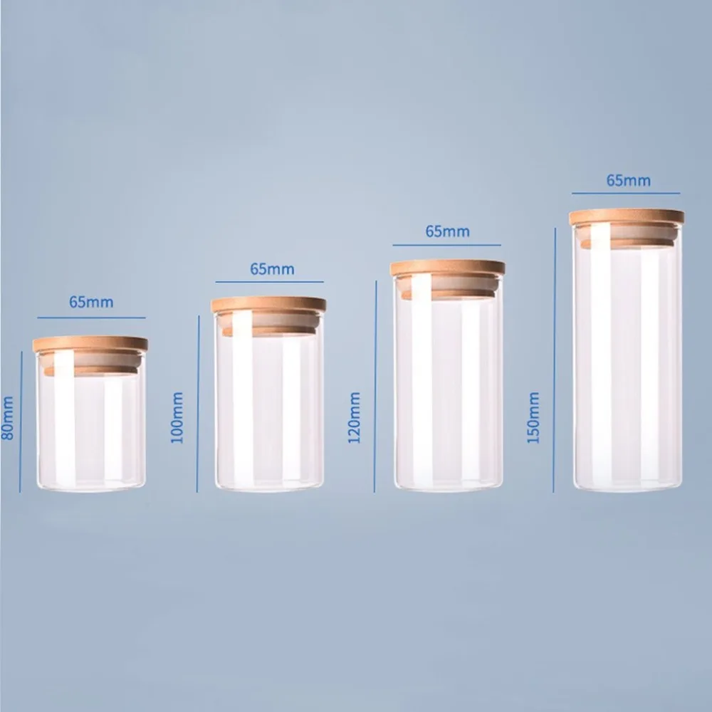 Прозрачная Высокая боросиликатное стекло кухонная бутылка для хранения