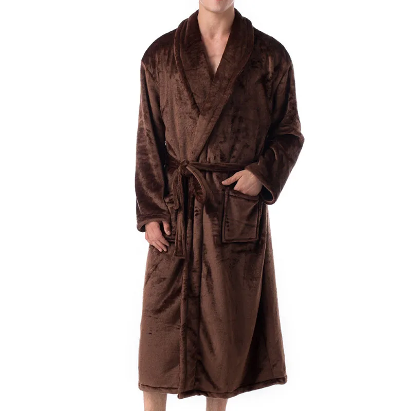 

Spring winter Men's bathrobe 9XL 8XL 7XL 6XL Bust 140cm warm plus size Sleepwear Pajama man