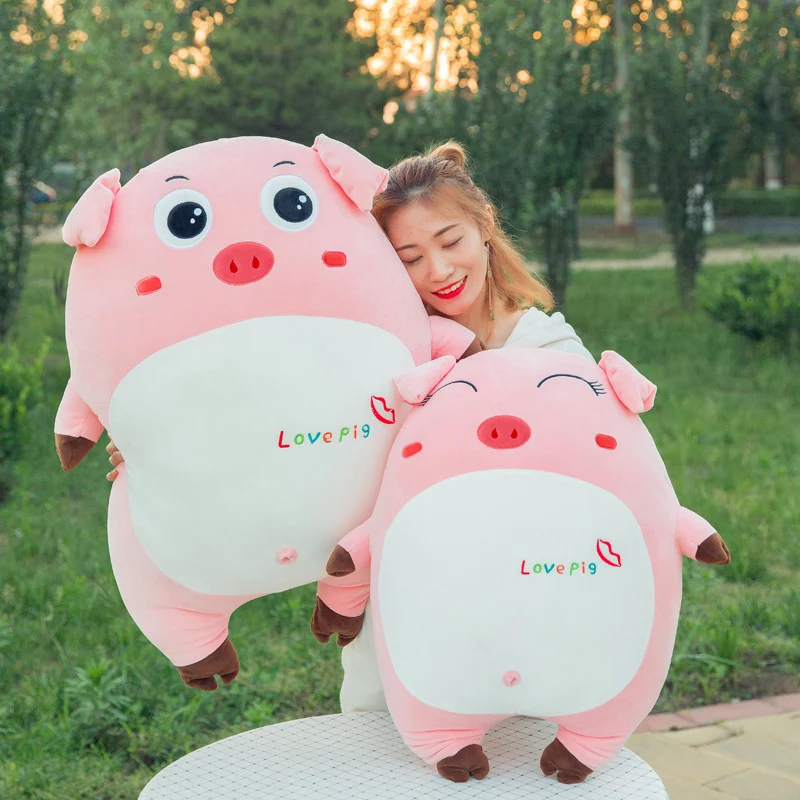 

30-70Cm Multi-Emotional Pig Lovely Cured Animal Plush Toy Resting Sofa Cushion Birthday Gift For Friends Accompany Sleeping Doll