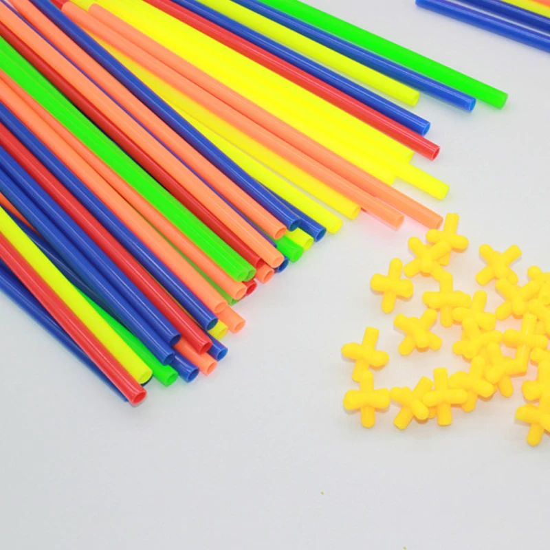 DIY игрушки для детей Подарки 4D соломенные строительные блоки в форме туннеля