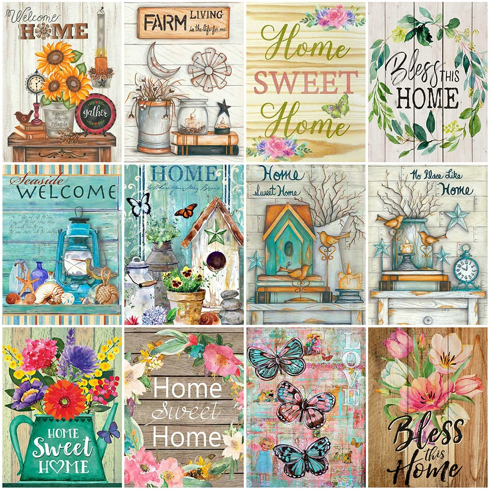 

Diamond Mosaic Text New Arrival Square Diamond Painting Letter Cross Stitch Embroidery Scenery Needlework 5D DIY Handicraft