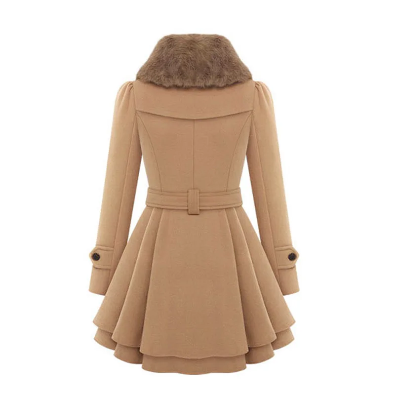 Зимнее женское тонкое длинное шерстяное теплое пальто ветровка женские и куртки