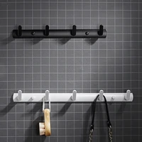 black bathroom robe clothes hooks aluminium nail punched wall mounted key hanger rackholdershelf bath hardware accessories