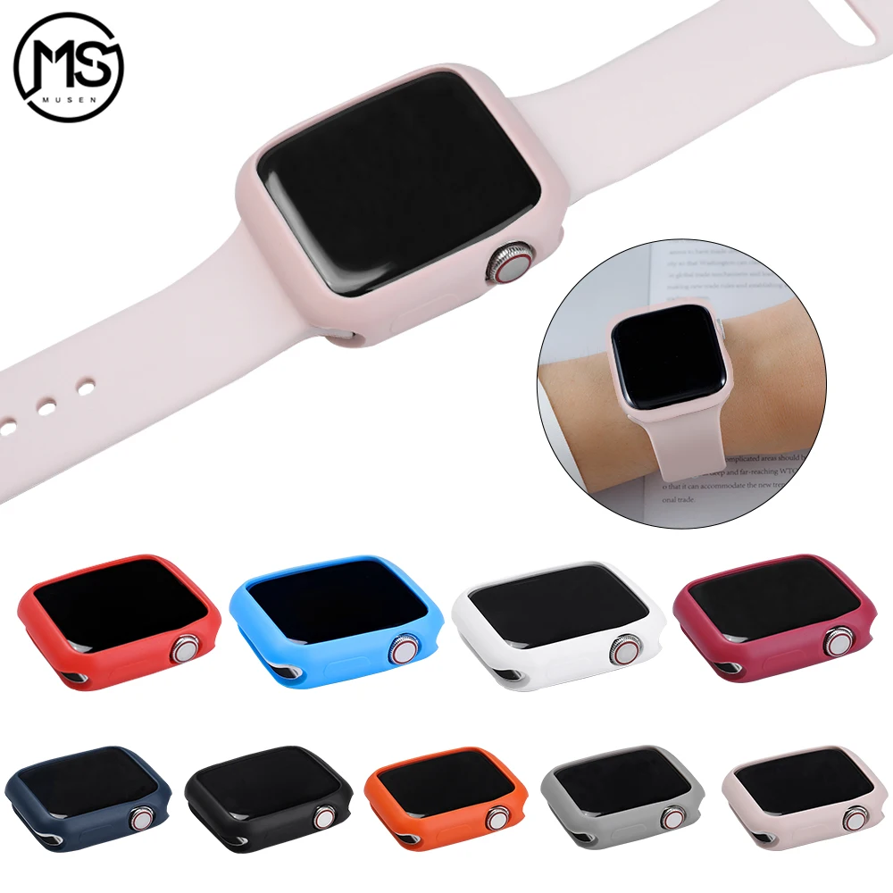 Чехол из ТПУ для Apple series 5 4 44 мм 40 iWatch 321 38 42 силиконовый цветной чехол Защита