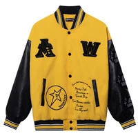 hip hop baseball jacket men harajuku streetwear letter flocking embroidery varsity uniform jacket 2021 autumn loose casual coat