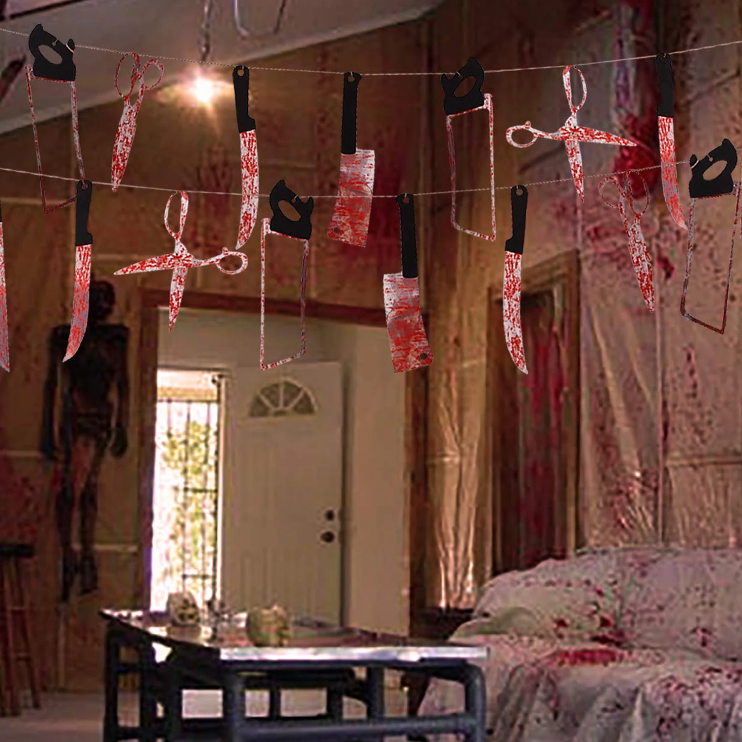 3 комплекта кровавая гирлянда баннер Хэллоуин зомби вечерние украшения