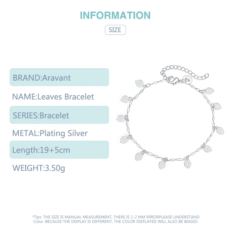 Браслеты на ногу из серебра 925 пробы с цепочкой и листьями для женщин девушек