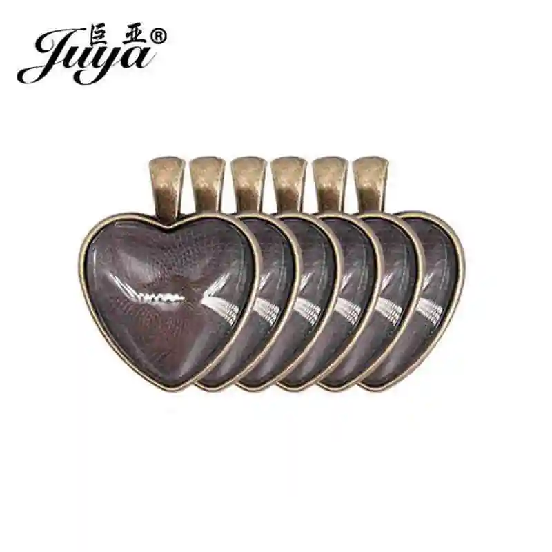JUYA 4pcs Pendant Cabochon Base DIY Charms Necklace Keychain Findings Jewelry Making Matching Glass Crafts Supplies Accessories | Украшения