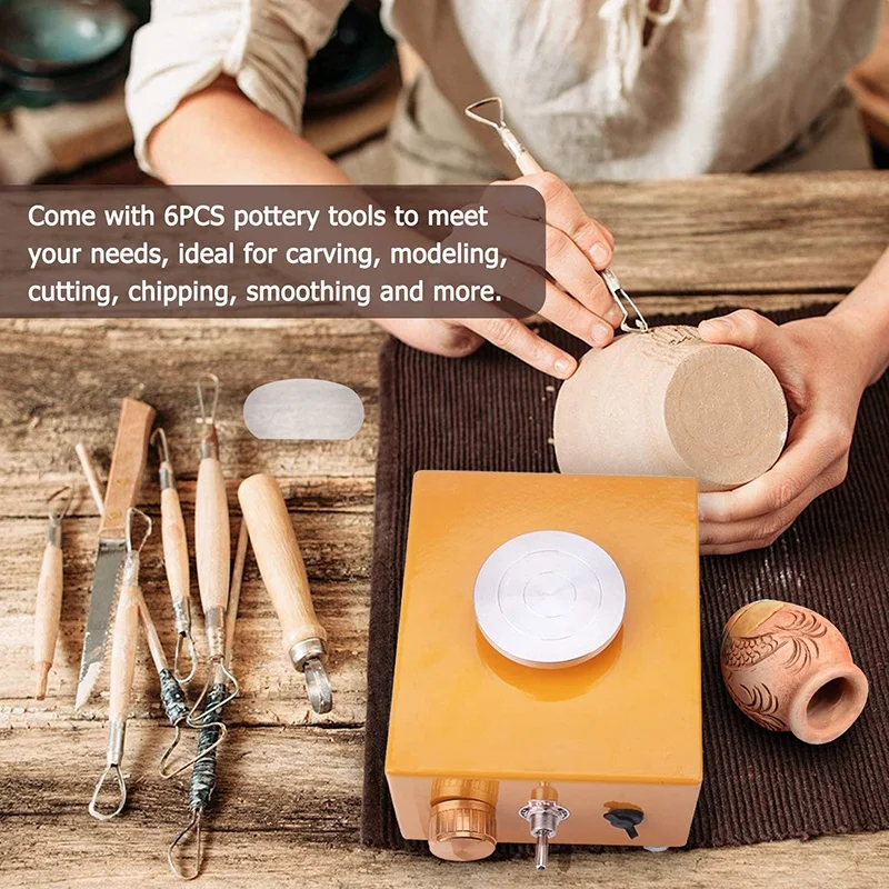 

USB ,2300RPM Electric Mini Clay Making with 6 Pottery Shaping Tools