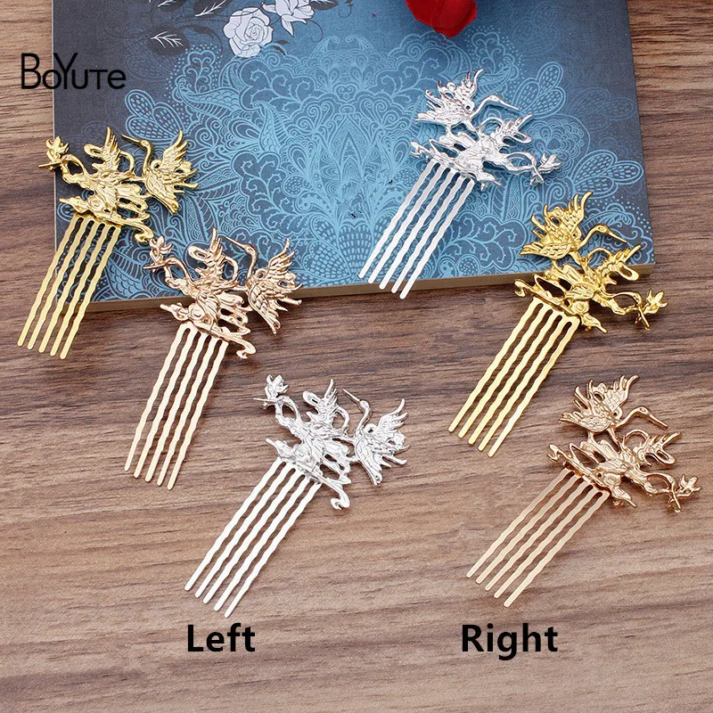 

BoYuTe (5 Pieces/Lot) Metal Alloy 37*47MM Crane Welding 5 Teeth 15*50MM Hair Comb Diy Palace Tiara Hair Jewelry Accessories