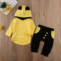 2020 hot sale childrens clothing spring and autumn boys baby long sleeved hooded sweater pants two piece childrens suit