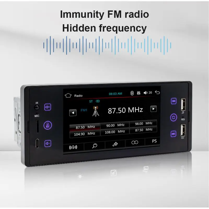 

12 В Универсальный Автомобильный стереоприемник Bluetooth Авторадио 5 дюймов IPS HD сенсорный экран MP5 плеер RCA/AM/FM радио Поддержка Mirror link
