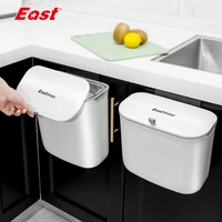 Wall Mounted Trash Can Bin With Lid Sliding Lid Waste Bin East Kitchen Cabinet Door Hanging Trash Bin White Dustbin