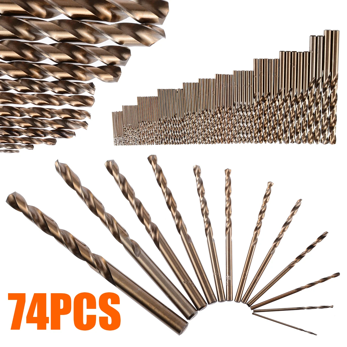 

74Pcs 1-8mm HSS Cobalt Drill Bit High Speed Steel Twist Drill Whole Ground Metal Reamer For Steel Iron Aluminum Drilling Tool