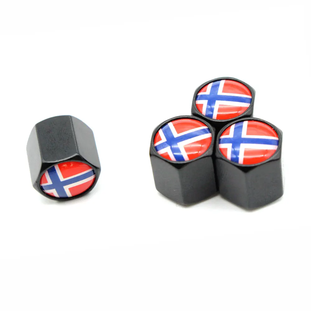 ZZTZZ 4 шт./компл. колпачки для автомобильных клапанов с норвежским флагом пылевых